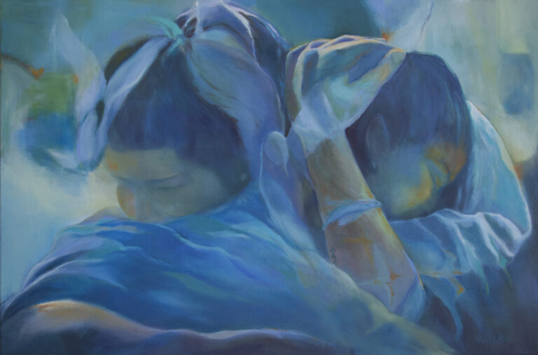 Original oil painting titled "Embrace" by Maui artist Christine Waara